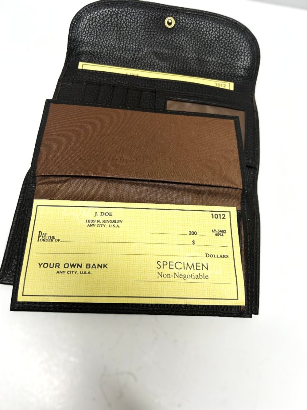 Dooney & Bourke dark brown leather wallet NWOT with check register - Picture 7 of 9